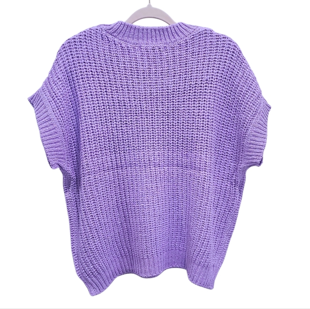 New Zenana Purple Knit Sweater S M L XL - Picture 2 of 3